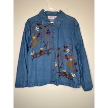 1990s Ronnie Salloway Country Chic Fall Leaves 3D Monkeys Jungle Denim J... - $35.00