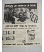 1955 Ad Armstrong Rhino-Flex Tubeless Tires Knocks Out Danger of Skids - €8,67 EUR