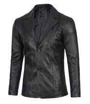 Stylish Real Black Blazer  Formal Business Handmade Lambskin 100%Leather... - £95.15 GBP