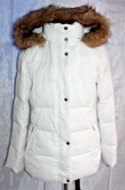 Calvin Klein Women&#39;s Size Small White Duck Down Faux Fur Hooded Jacket CW71F227 - $46.74