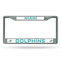 Miami Dolphins License Plate Frame Chrome - $45.99