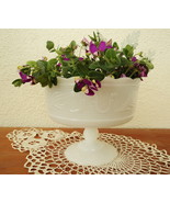 &#39; Vintage Scalloped Edge White Milk-Glass Footed Pedestal Candy Display ... - $21.06 CAD