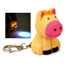 Led Horse Keychain With Light And Sound Cute Farm Animal Noise Key Chain Ring - £6.28 GBP
