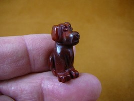 (Y-DOG-LA-511) 1&quot; RED jasper Labrador lab Dog carving FIGURINE stone gem... - £6.75 GBP