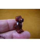 (Y-DOG-LA-511) 1&quot; RED jasper Labrador lab Dog carving FIGURINE stone gem... - $11.74 CAD