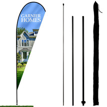 Anley Teardrop Feather Flag Pole Set - Assembled Flutter Banner Pole Set - $19.75+