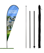 Anley Teardrop Feather Flag Pole Set - Assembled Flutter Banner Pole Set - £15.65 GBP+