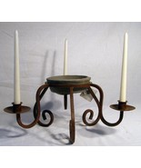 Hand Forged Iron Floral Ring Candle Holder - Heavy Duty - £31.96 GBP