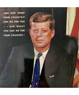 1960s John F Kennedy 35th President XL Print Card JFK Vintage Ephemera E2J4 - $19.99