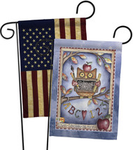 Owl Live Laugh Learn - Impressions Decorative USA Vintage - Applique Garden Flag - £24.87 GBP