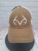 NWT Bill Jordans RealTree Antlers Baseball Cap Hat Strapback Brown,Beige - $11.40