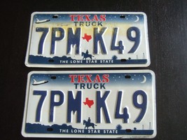 Texas Truck License Plate Pair 7PM State Separator K49 Barn Find - £7.19 GBP