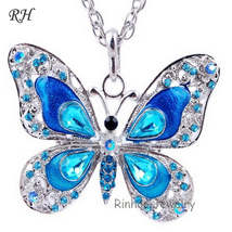 Colorful Butterfly Necklace - £12.69 GBP