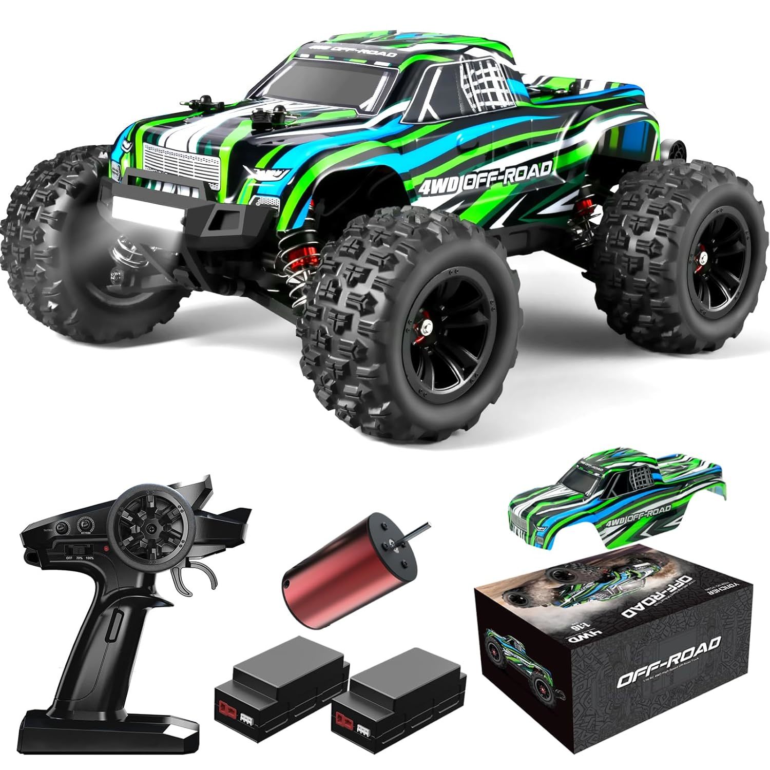 Yc380 Pro 1:16 Brushless Fast Rc Cars For Adults, 62+ Km/H 4Wd Remote Control Tr