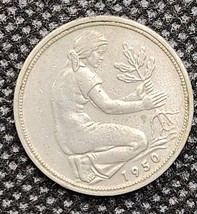 1950 50 Pfennig West Germany BundesRepublik Deutschland 50 Fifty Pfennig  - $0.99