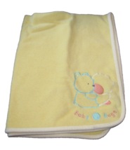 VTG CARTERS CHILD OF MINE BABY HUGS YELLOW FLEECE BLANKET DUCK CHICK TED... - $5.93