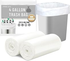Small Trash Bags 4 Gallon, 100 Count Small Garbage Bags Bathroom Trash Bags - $11.88