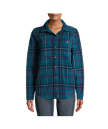 Time and Tru Long Sleeve Relaxed Fit Checked Plaid Jacket - £19.97 GBP