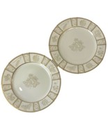 2 Mikasa Fine China Dinner Plates Natures Theme Beige Gold Nancy Green J... - £11.81 GBP