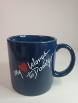 Applause 1985 My Heart Belongs to Daddy Ceramic Coffee Mug Blue - £14.95 GBP