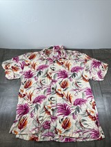 KahalaSuns Shirt Men’s Medium Pink Short Sleeve Button Up Hawaiian - $13.88