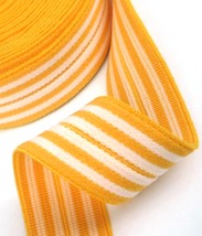 Almost 3/4&quot; 18mm wide - Curry Yellow w/ white Stripe Waistband Elastic B... - £4.68 GBP+