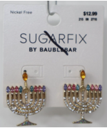 Sugarfix Baublebar Menorah Holiday Hanukkah Drop Earrings NWT - $8.90