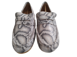 White Snake Skin Pattern Leather Loafers Born Size 9.5 Womens Orig Box  - £58.98 GBP