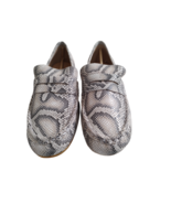 White Snake Skin Pattern Leather Loafers Born Size 9.5 Womens Orig Box  - £59.61 GBP