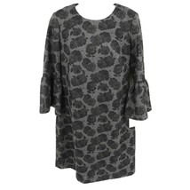 Calvin Klein Women&#39;s Gray Floral Printed Bell-Sleeve Sheath Dress 10 NWT $134 - £31.12 GBP