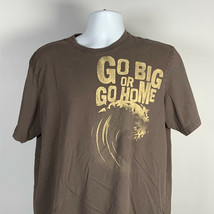 Wonderwall Surf Go Big or Go Home T Shirt Mens Large Brown Wave surfing - £17.37 GBP