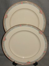 Set (2) MIKASA Fine Ivory LA ROSE PATTERN Dinner Plates MADE IN JAPAN - $39.59