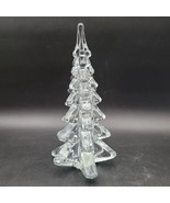 Large Vintage Art Glass Christmas Tree Holiday Figurine 11&quot; High Clear C... - $755.16 MXN
