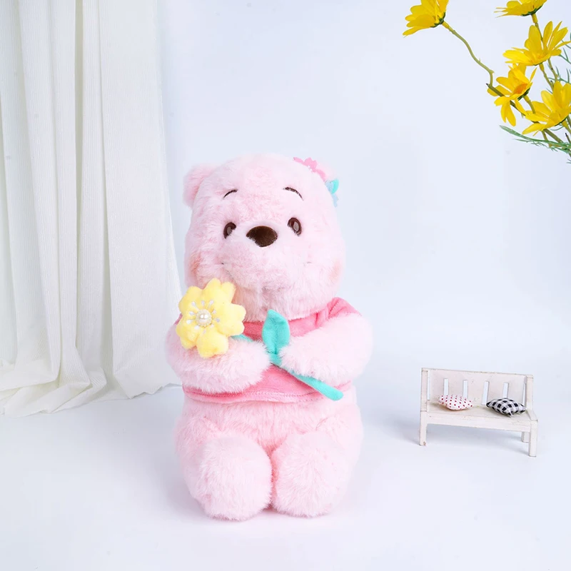 30cm Disney Winnie The Pooh Plush Toy Pendant Cute Anime Plushie Pink Bear Doll - £14.49 GBP