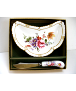 Vtg Royal Crown English bone china Derby Posies butter/cheese dish with ... - £14.06 GBP