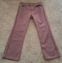 Vintage LEVIS Bootcut Flared Polyester Pants 32x28 Mauve Casual  Black G... - $48.50