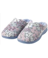 Dearfoams Womens Slippers Blue Multicolor Floral Memory Foam Slip-On Cozy - $50.75 CAD