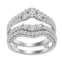 14K White Gold Finish Round Shape Diamonds Womens Enhancer Wrap Engagement Ring  - £101.10 GBP