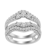 14K White Gold Finish Round Shape Diamonds Womens Enhancer Wrap Engagement Ring  - $126.78