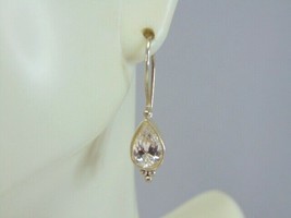 Womens Vintage Estate Sterling Silver CZ Earrings 3.6g E2205 - $29.70