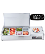 VEVOR Refrigerated Condiment Prep Station, 135 W Countertop Refrigerated... - $547.90