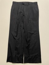 VTG Burberrys 38 x 30 Dark Charcoal Birdseye Striped Wool Pleated Trousers - £52.30 GBP