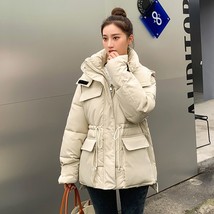 WinFer Jacket Women Winter Tooling Hooded Cotton-padded Jacket Women&#39;s Korean Ve - £61.49 GBP