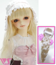 1/3 BJD Volks Super Dollfie SD Liz Original Wig Gold Ivory Silk Bow 8/9 9/10 - $35.75