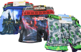 Marvel Spider-Man MINECRAFT &amp; Harry Potter 4-Pack Boxers Boys Size 8 Lot of 3 - £23.25 GBP