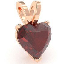 Lab-Created Ruby Heart Solitaire Pendant In 14k Rose Gold - £160.05 GBP