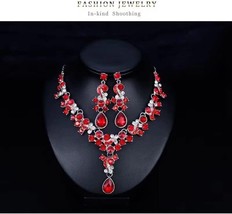 Red Crystal Jewelry Set for Women - £14.45 GBP