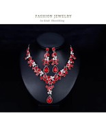 Red Crystal Jewelry Set for Women - £14.45 GBP