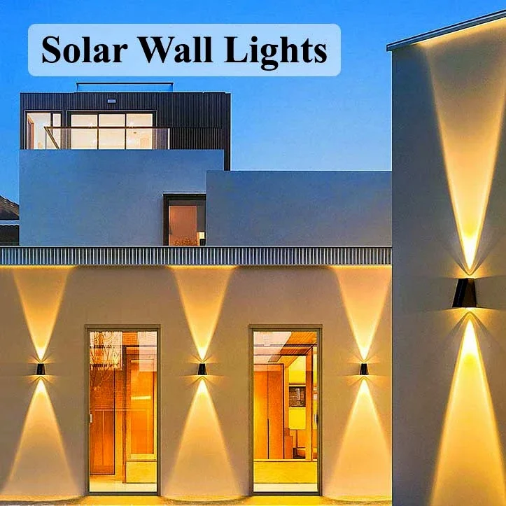 External Solar Lights Outdoor Wall Washer Sconce Facade Lamp Porch LED Light - £18.38 GBP+
