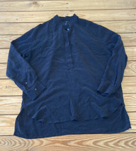 Madewell Women’s 1/2 Button Silk blouse size XS Black P1 - £16.95 GBP